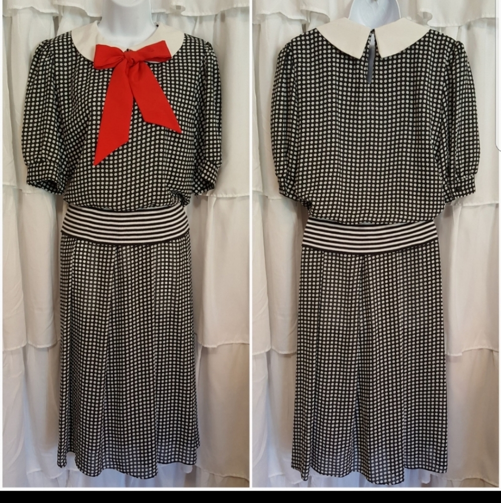 Vintage Periwinkle Polka Dot Dress